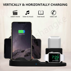 Wireless Charger Stand for iPhone AirPods Apple Watch, Charge Dock Station