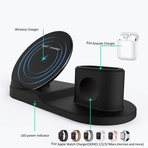 Wireless Charger Stand for iPhone AirPods Apple Watch, Charge Dock Station