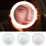 Rechargeable Mini Portable Round Cosmetic Mirror with LED Lights for Women Beauty Makeup Tool